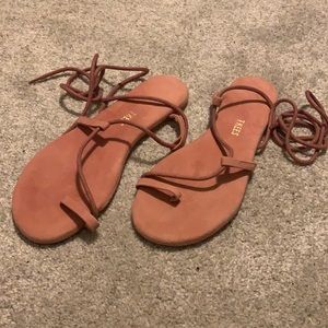 TKEES JO DUSTY ROSE SUEDE SANDAL 7